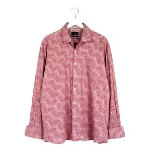 Steven Land Men's Paisley Shirt Button Up 17.5 | Dressy & Bold Style